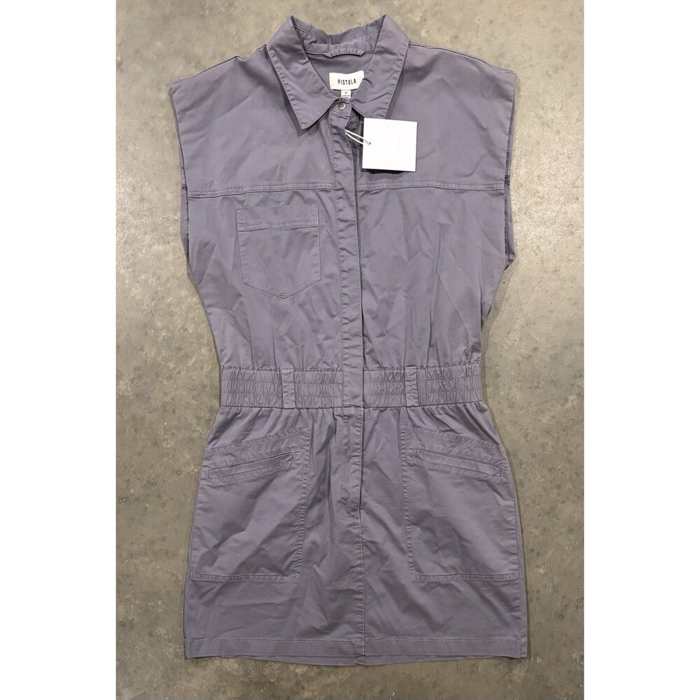 NWT Pistola Rosie Utility Dress Stretch Cotton Collared Heirloom Lilac Medium